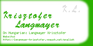 krisztofer langmayer business card